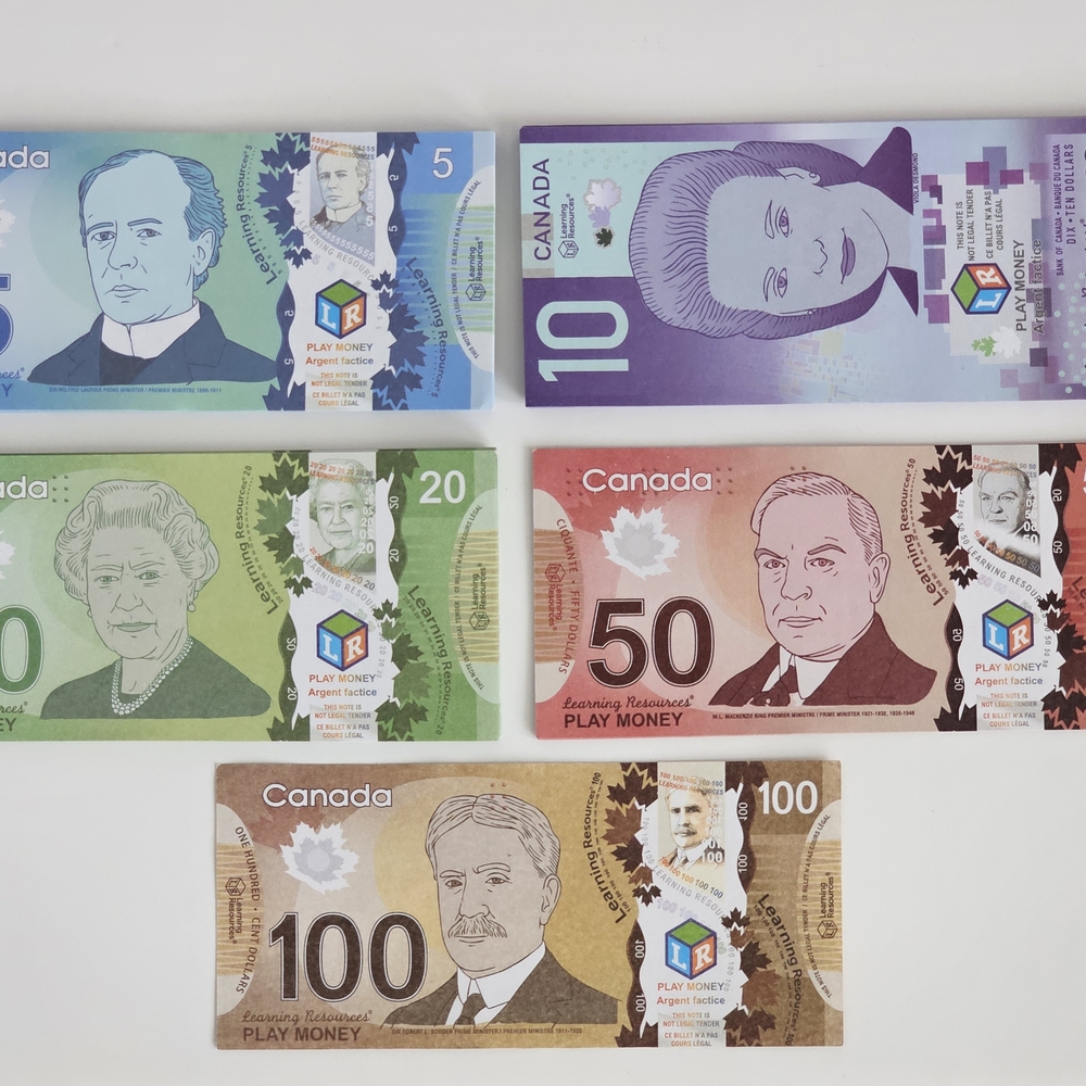 Canadian Play Money Pretend Play